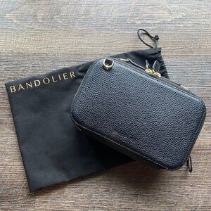 BANDOLIER CAMERON LEATHER CARRY ALL BAG--BLACK & GOLD--SOLD OUT!!